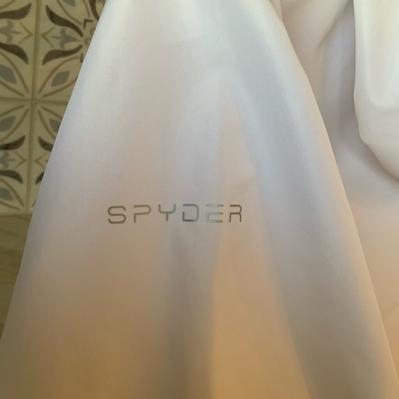 Spyder White Windbreaker Jacket with Hood - Picture 6 of 13